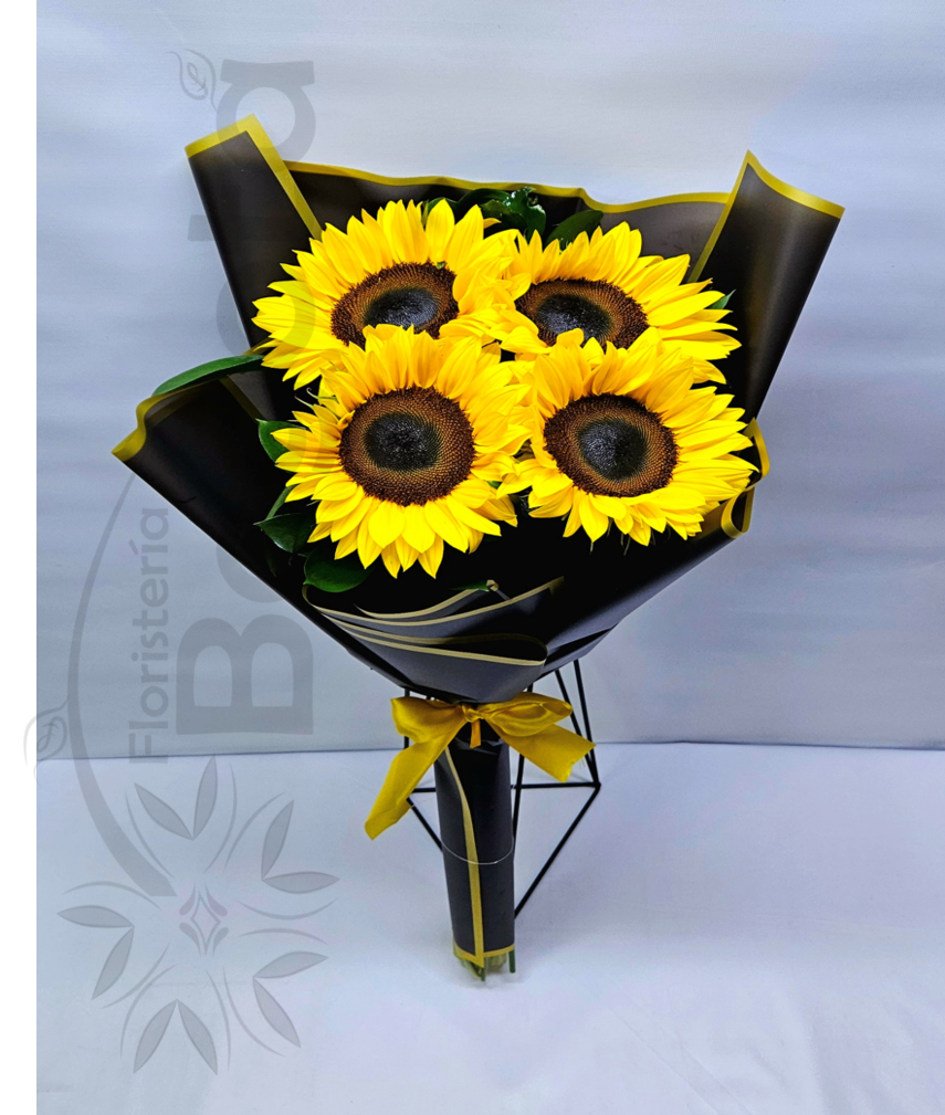 Arreglo bouquet con girasoles
