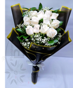 BOUQUET DOCENA ROSAS BLANCAS